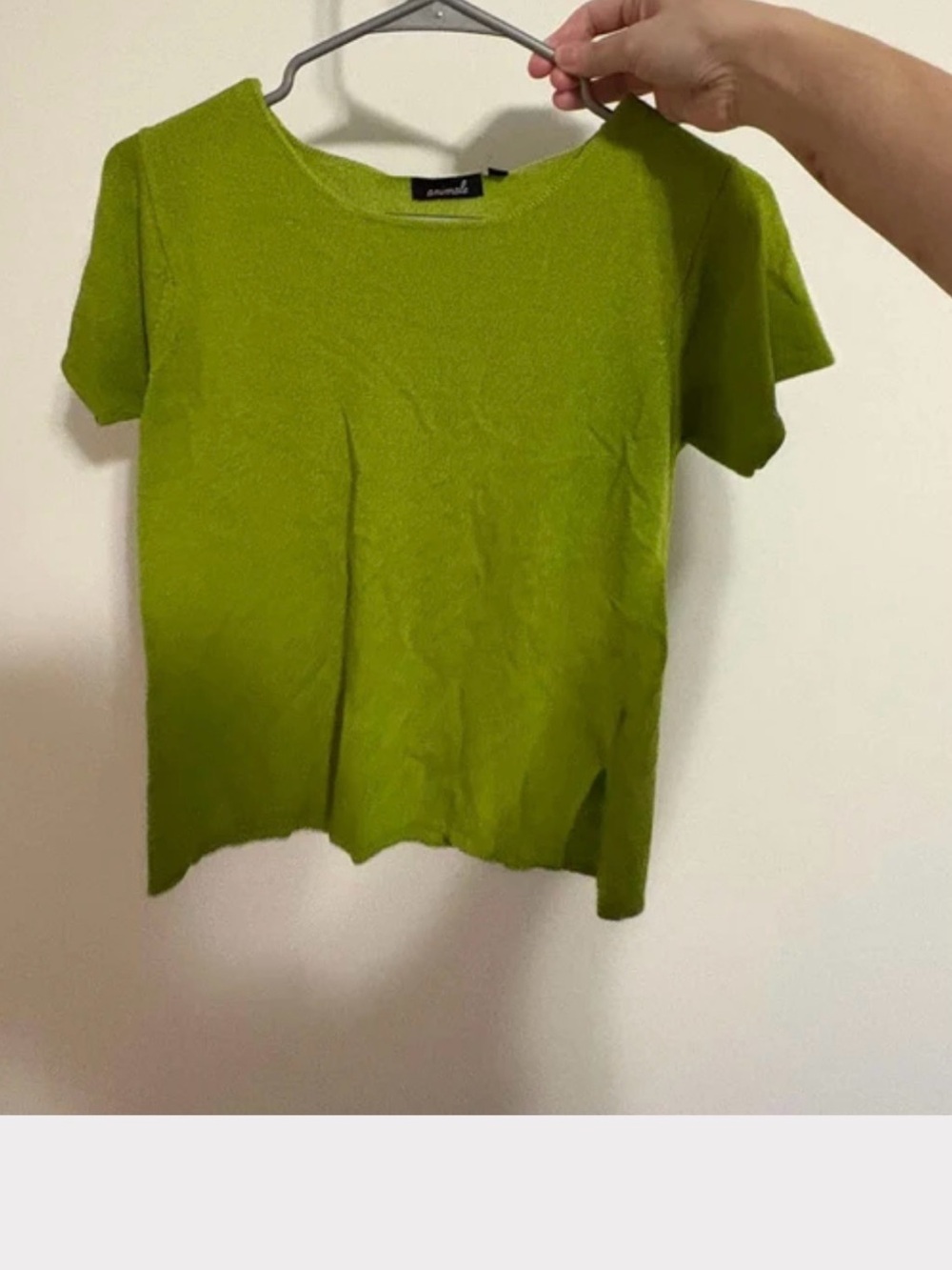 Animale Bright Lime Green Short Sleeve Knit Tee